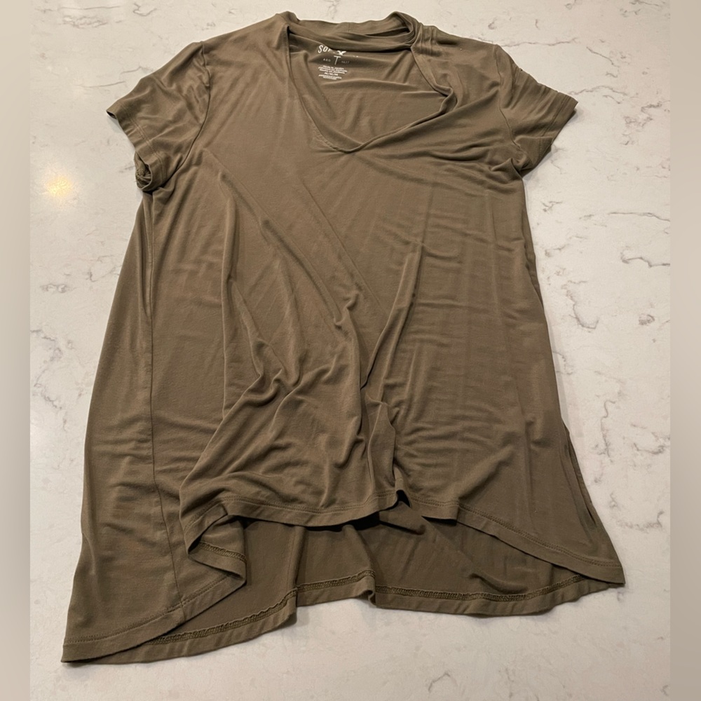 American Eagle Neutral Green Soft & Sexy Cutout Tee